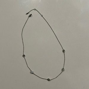 5 Diamond Silver Necklace